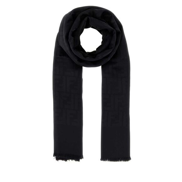 Fendi Women Black Silk Scarf
